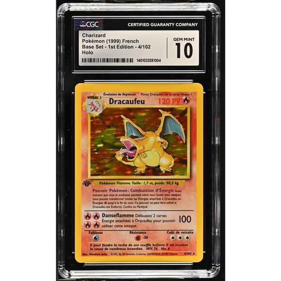 Pokemon | Other | Cgc Gem Mint Charizard Dracaufeu 1st Edition 4102 French  Base Psabgs | Poshmark